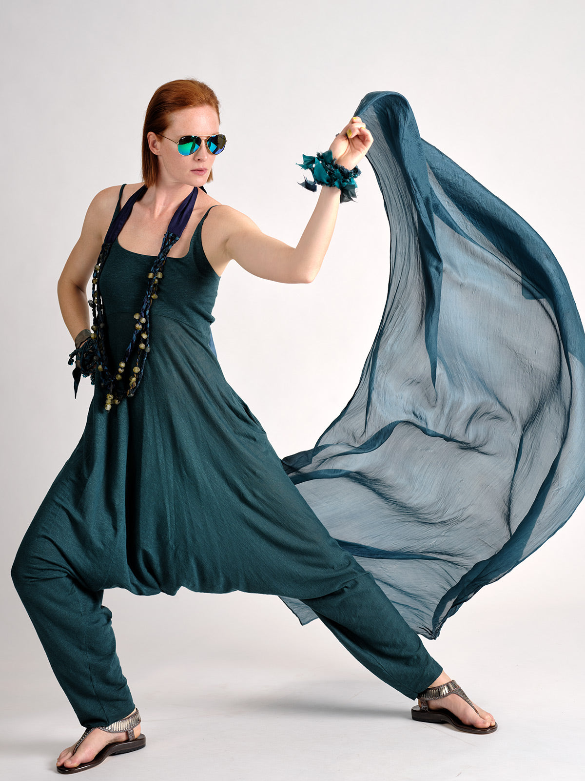 Linen Jumpsuit Blue